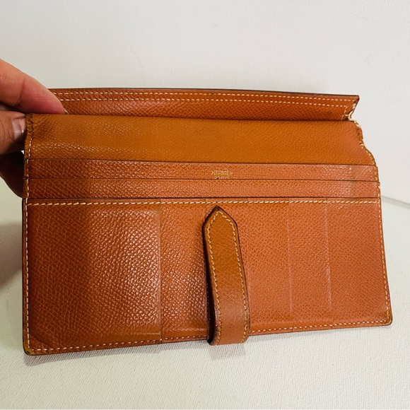 HERMES Bearn Brown Calf Leather Long Bifold Wallet - Picture 6 of 10